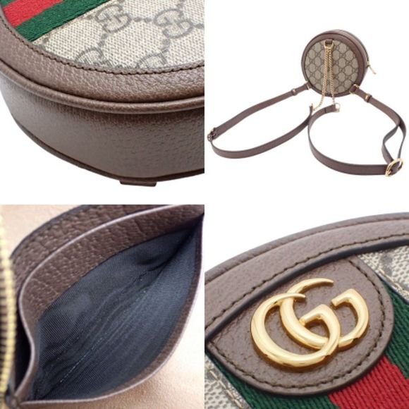 Gucci Ophidia Supreme Rucksack Leather Ebony Beige Gold GG Mini Bag Shoulder Bag - Picture 6 of 6